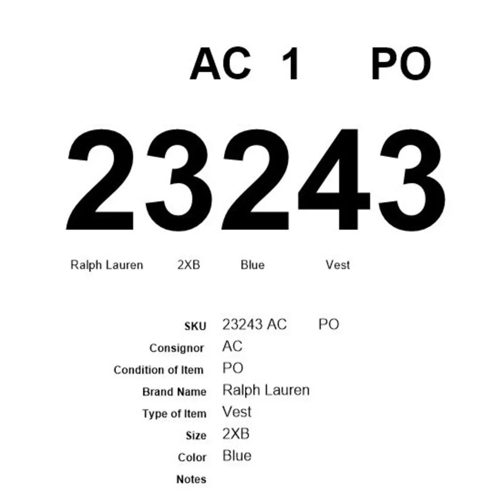 Polo Ralph Lauren measurements chest